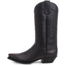 (BLACK, 41) Gringos Men's Pull On Boots Leather Cowboy Western Pointed Toe Biker UK 6-12