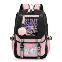 K-pop Demon Hunters Anime School Backpack Cute Cartoon Print Bag for Students