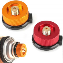 2Pcs Gas Bottle Adaptor Stove Connector for Camping Stove Gas Nozzle Convert Refill Adapter Connector Butane Canister to Screw Gas Cartridge (Yellow a