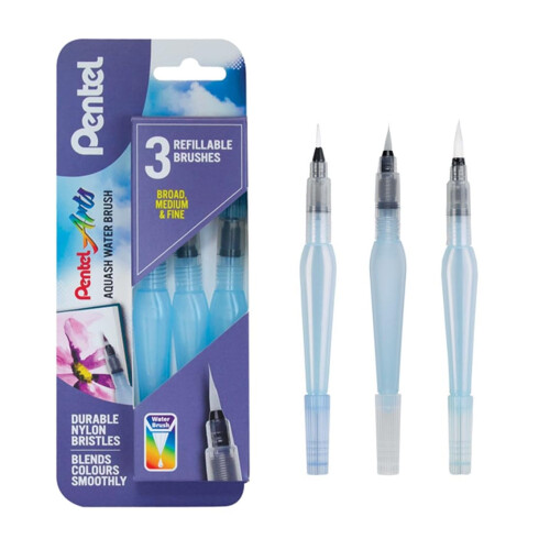 Pentel Pentel Water -Crush - Set di 3 pennelli