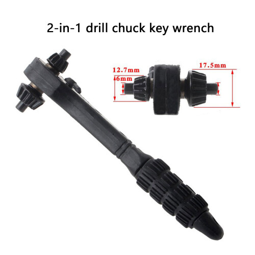 (1) 2-in-1 Drill Chuck Key Wrench - Horizontal Stripes 2