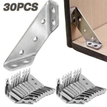 (30Pcs) 1-50pcs Triangle Bracket Furniture Support Thickened Stainless Steel Universal Connector Angle Corner Brackets