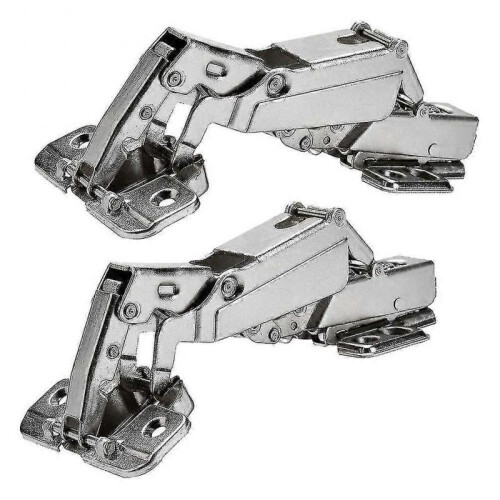 2pcs 175 Degree Hinges Frameless Cabinet Doors Hinges Concealed Hydraulically Adjustable Mounting