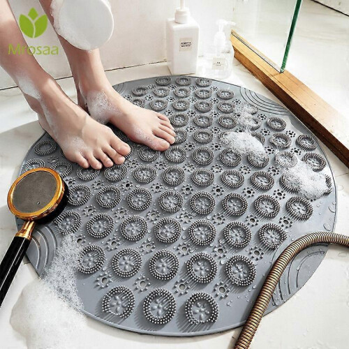 (A) Non-Slip Round Bathroom Mat Bath Mats & Rugs
