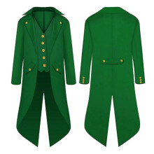 (135, Green) Halloween Costumes Halloween Parent-child Clothing Men's Retro Clothing Children's Mid-length Punk Retro Tuxedo