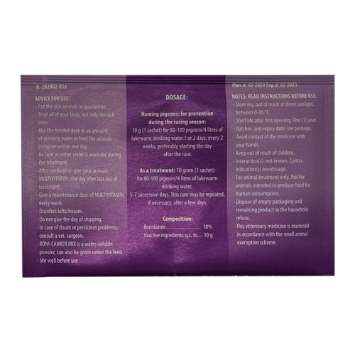 Roni-Canker Mix 10% DAC Treatment For Pigeons Birds Extra Strong 1