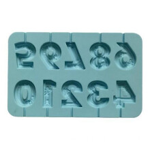 (blue) Practical High Temperature Resistant DIY Lollipop Flexible Numeric Shaped Modeling Chocolate Candy Mould for Home Baking Mold