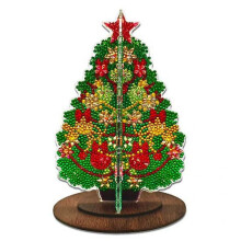 (B) Diamond Painting Kit Sparkling DIY Christmas Tree Enhance Creativity Coordination with Adhesive Diamond Painting Creative Ornament