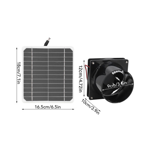 Monokristallines 50W 12V Solar-Abluftventilator 6,5 Zoll 1