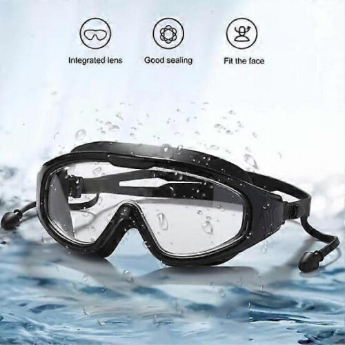 (Small, black) 1 Set Protective Swimming Goggles Panoramic View Comfortable to Wear Zero Diopter Diving Glasses Pool Accessory 2