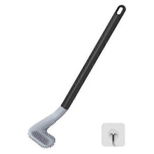 (black) Silicone Toilet Brush with Hook Bathroom Silicone Bristles Triangular Brush Head Deep Cleaning Corners Toilet Cleaning