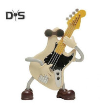 (yellow) Plastic Violin Music Box Ornament Clockwork Creative Hand Cranked Violin Guitar Music Box Ornament