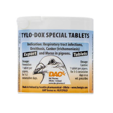 DAC Tylo-Dox Special Tablets 4 in 1 Strong Treatment Pigeons Birds