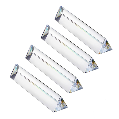 4 peças de lente óptica transparente de vidro triangular de 6 polegadas