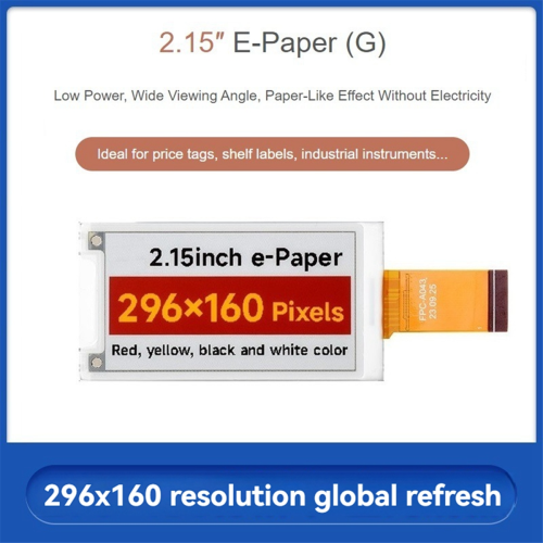 2.15inch E-Paper Display (G), E-Ink Display, 296x1 2