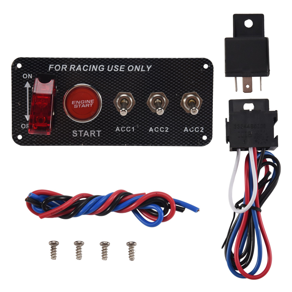 12V Car Ignition Switch Engine Start Push Button 3 Red 4851656379400