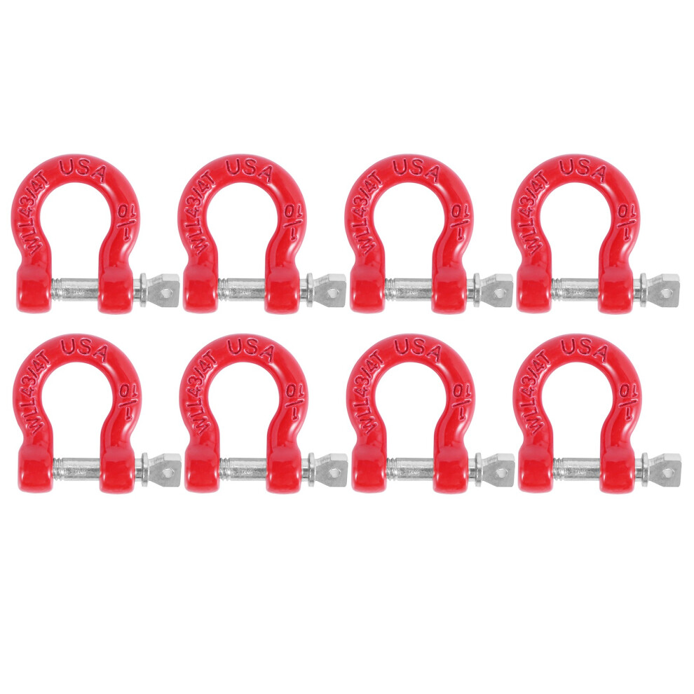 8Pcs Metal Front Rear Bumper Trailer Hook Tow Shac Red 4851656385494