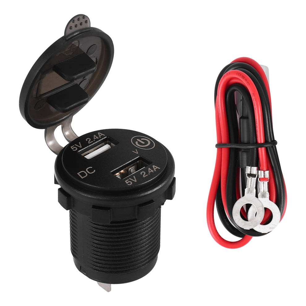 12V Usb Outlet, Waterproof 12V/24V 24W 4.8A Dual C 4851656385630
