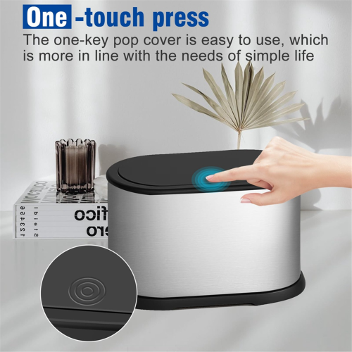Mini Trash Can with Lid, 4L Small Kitchen Compost 2