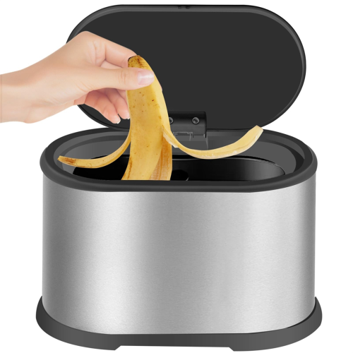 Mini Trash Can with Lid, 4L Small Kitchen Compost