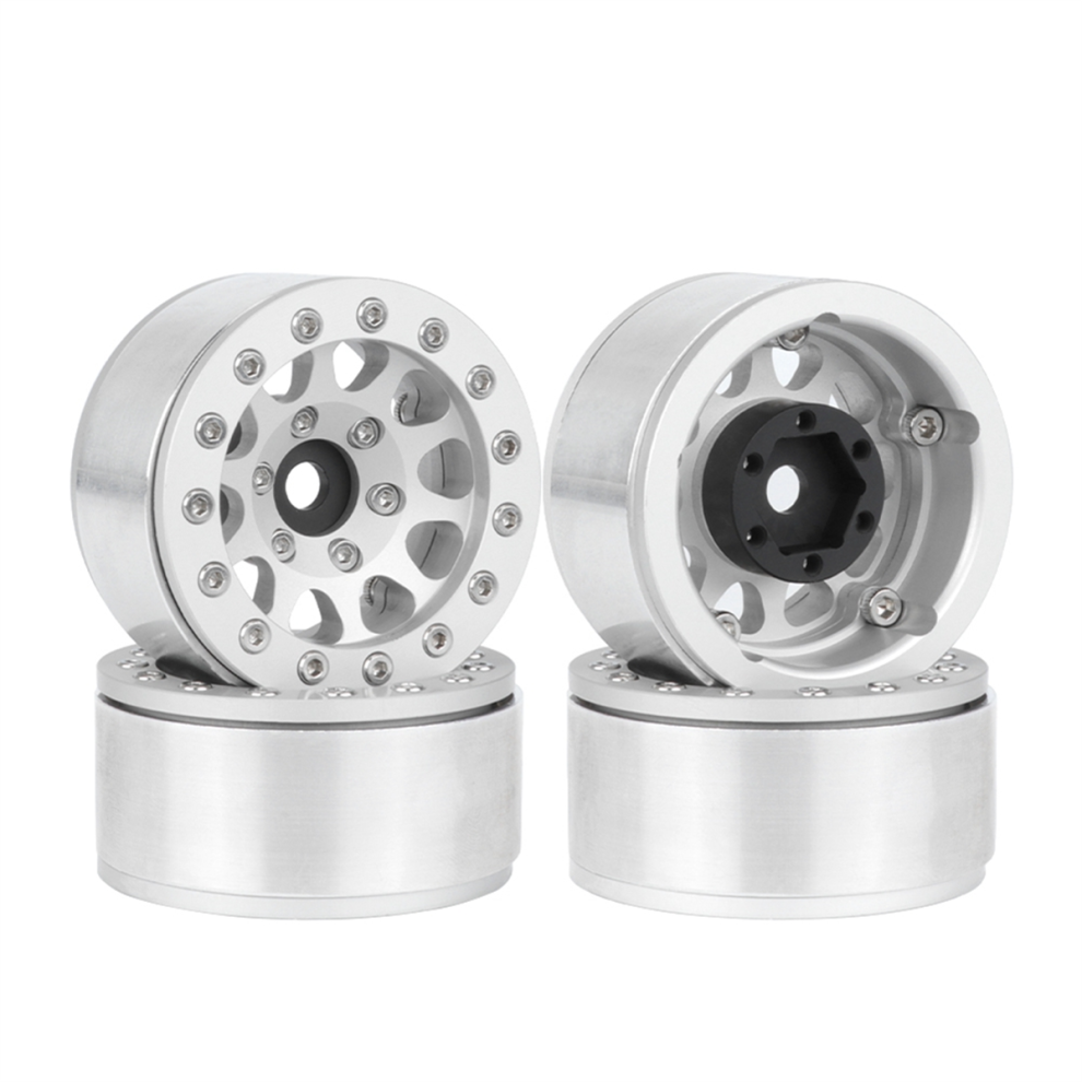 Photos - Parts for Drones & RC models Silver-Edged 4 PCS 1.55 Inch Metal Wheel Model Car