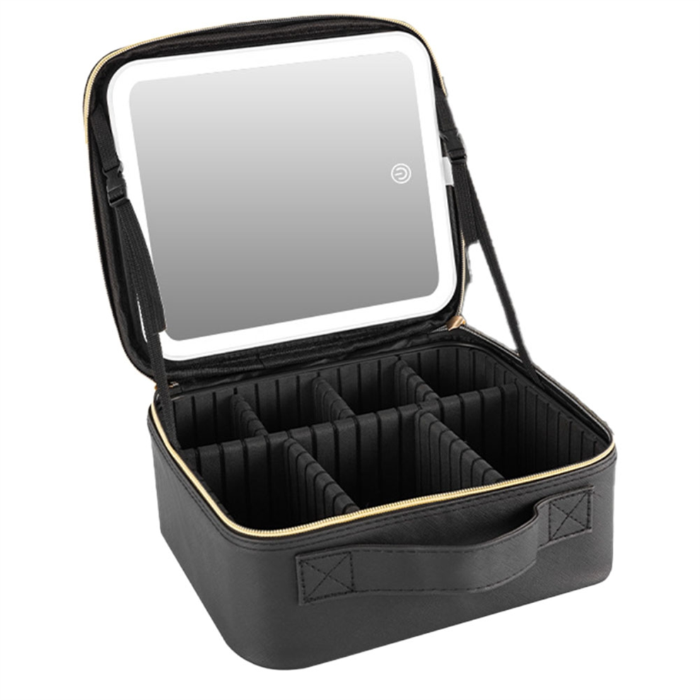 Semoic Light Travel Makeup Bag Cosmetic Organizer With Mirror M