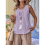 Canotte in lino per donna, estive, casual, larghe, a V 8