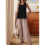 Canotte in lino per donna, estive, casual, larghe, a V 6