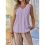 Canotte in lino per donna, estive, casual, larghe, a V 7