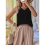 Canotte in lino per donna, estive, casual, larghe, a V 5