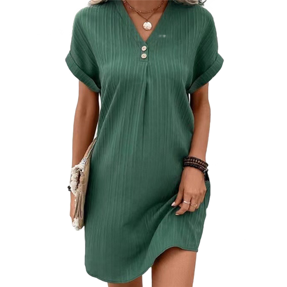 Robe chemise boutonnée pour femme, ligne d'été en coton
