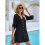 Damen-Strand-Überzüge, V-Ausschnitt, Button-Down-Badeanzug 5