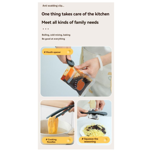 Pince Silicone Anti-brûlure Menibeuty - Pour Airfryer, Four, Micro-ondes - Prise Facile Bols Chauds, Design Ergonomique Pliable