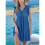 Abito cardigan a maniche corte con scollo a V e pizzo blu 5