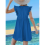 Abito cardigan a maniche corte con scollo a V e pizzo blu 6