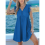 Abito cardigan a maniche corte con scollo a V e pizzo blu 4