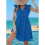 Abito cardigan a maniche corte con scollo a V e pizzo blu 3