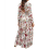 Γυναικείο Casual Boho Φόρεμα με Βαθιά Λαιμόκοψη V και Μακρυμάνικο S 4