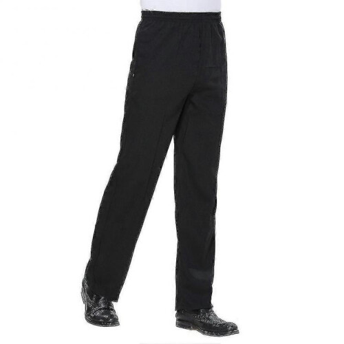 (L,6)Men Stripe Plaid Chili Printed Hotel Restaurant Kitchen Chef Work Long Pants