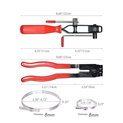 2Pcs CV Boot Clamp Pliers Set with 20Pcs Crimp Ban 2