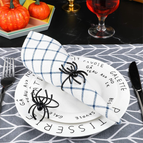 Halloween Serviettenring Set Spinne Schwarz Terror Meta 2
