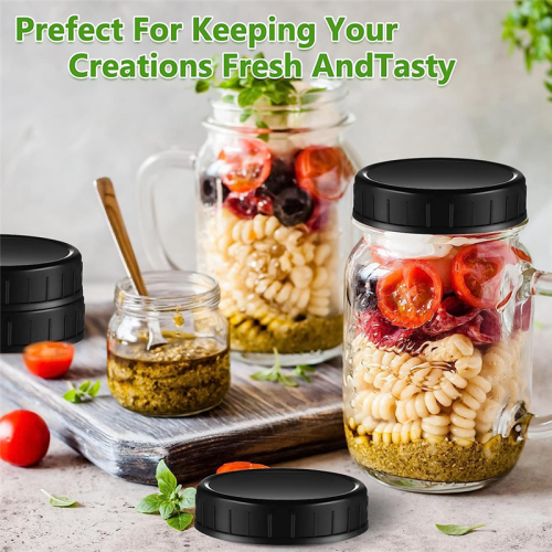 Jar Lids Plastic Storage Caps with Rubber Seal Rep 2