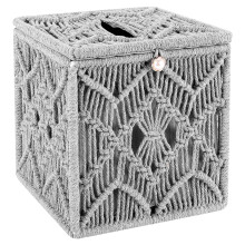 Tissue Box Cover Boho Decor Square Paper Holder wi
