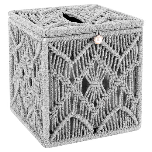 Tissue Box Cover Boho Decor Square Paper Holder wi