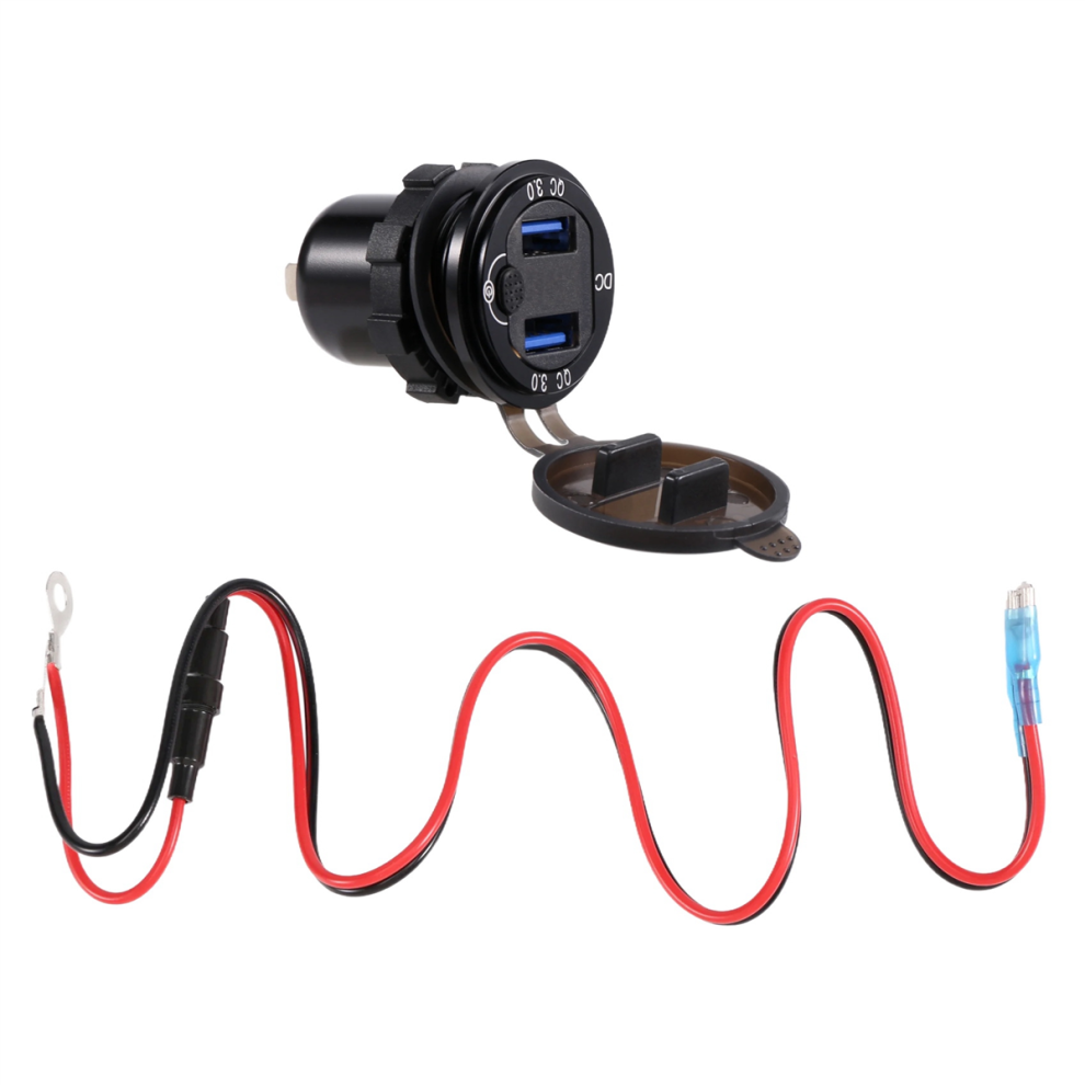 Qc 3.0 Dual Usb Car Charger Socket 12V/24V With Co 4851656346518