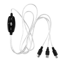 USB IN-OUT MIDI-kabelconverter PC naar muziektoetsenbord