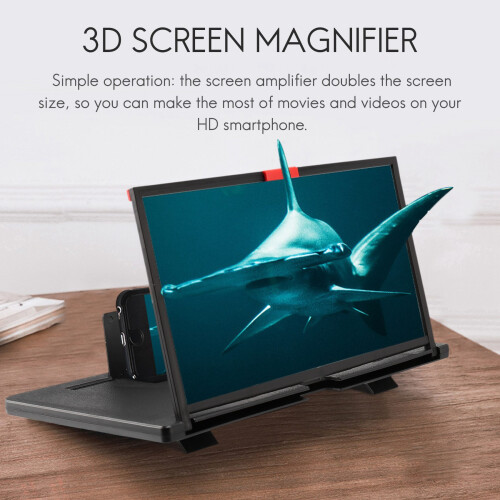 Loupe d'écran pour téléphone portable 12 pouces, vidéo 3D HD 2