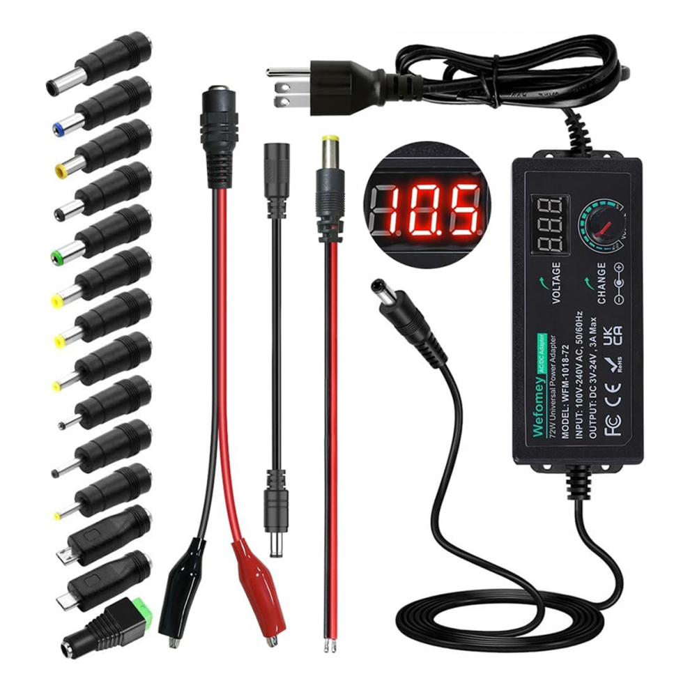 Power Supply 3V-24V 3A 72W Adjustable Variable 3V