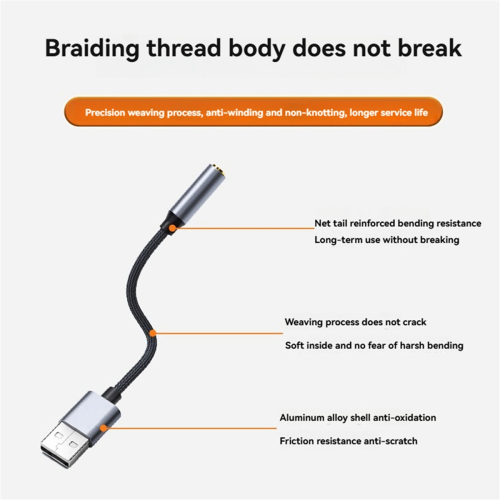 USB auf 3,5 mm Klinkenstecker Audioadapter Headset A Buchse E 1