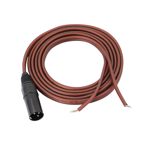 XLR-luidsprekerkabel, kale kabel naar stekker, verguld 1